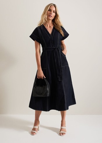 Phase Eight Annalie Utility Dress Navy Australia | EB4980527